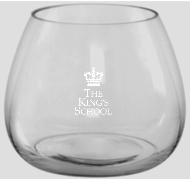 King's Logo etched Vase